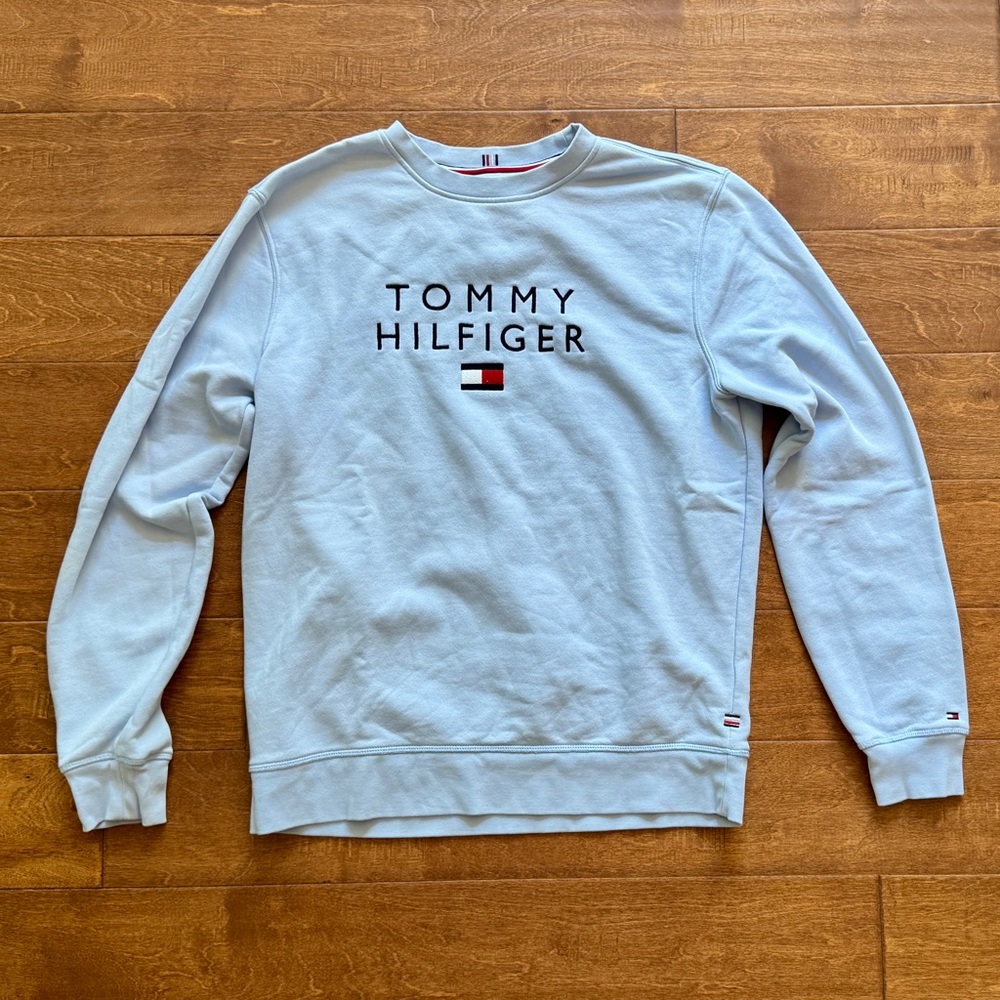 Tommy Hilfiger Men's Sky Blue Crewneck Sweater